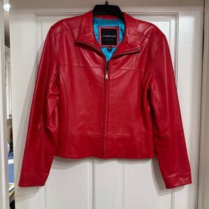 Andrew Marc Soft Red Leather Jacket sz M